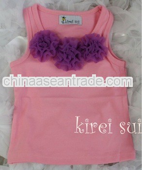 Purple Rosettes with Baby Light Pink Tank Tops Pettitop 3-12M Z4