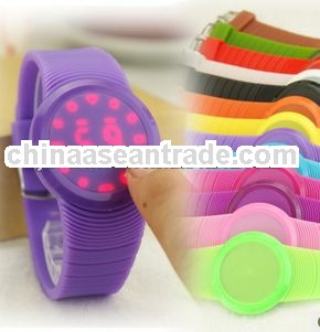 Round face led silicon watch 2013
