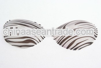 Sexy strapless invisible silicone bra with zebra-stripe