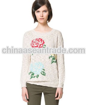 Simple Women's Cashmere Sweater Printing Design Sweater