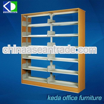 Steel Double Faced Wooden Protecting Library Magazine Bookshelf