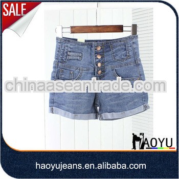 Studded denim girls shorts wholesale cargo (HYS708)