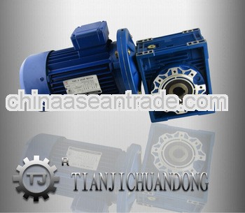 Supply NMRV worm gear reducer attached motor with blue color