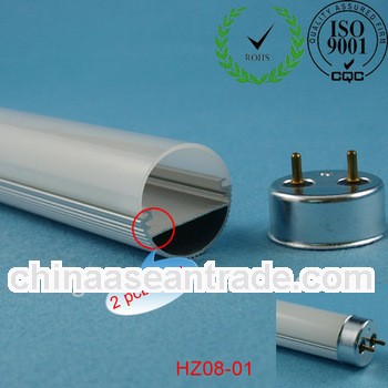 T8 fluorescent light parts with extruded lens