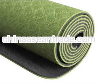 TPE 6mm Thick Tetraphenylethylene Exercise Yoga Mat Green Gray