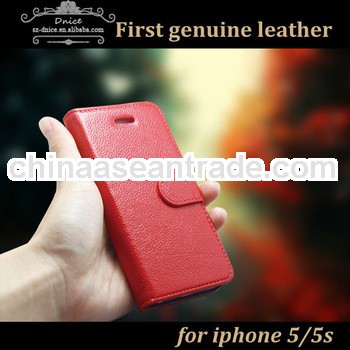 Top Quality for iphone 5 Accessories First Genuine Leather for iphone 5 s Case