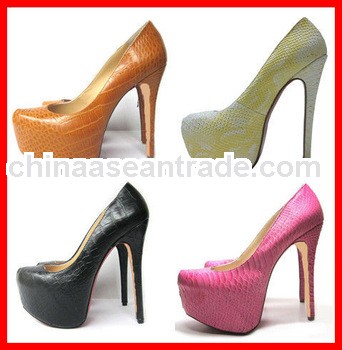 Top fashion sexy snake skin high heel shoes leather big size