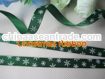 Top quality snowflakes printed ribbon for Christmas