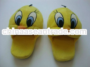 Tweety Bird cartoon embroidery plush indoor slipper