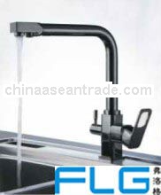USA Standard dual handles Temperature Control LED Waterfall ORB purifier faucet Kitchen mixer basin