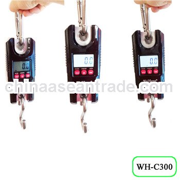 WH-C300 electronic portable digital luggage hanging crane scale with white backight 300kg