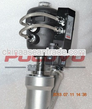 Welded pneumatic y type angle type control valve