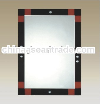 White Bead-decorated Dark Color Wall Mirror