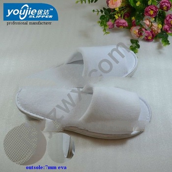 White open toe cheap hotel slipper