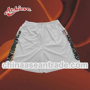 White sublimated soccer shorts with best cut and sew