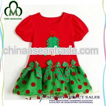 Wholesale 100%cotton dress girls party dresses for Christmas Day