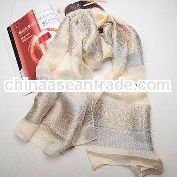 Wholesale ladies latest fashion long silk knitted scarf