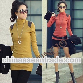 Women's autumn and winter Comfortable Slim high long Neck Long Sleeve knitwear Long sweater FJ-7