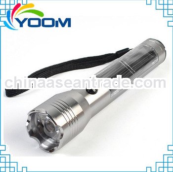 YMC-HT101A beautiful solar led aluminium flashlight anti-skid design