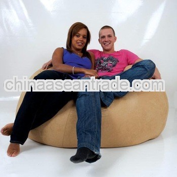 beige big beanbag chair for holding 2 people