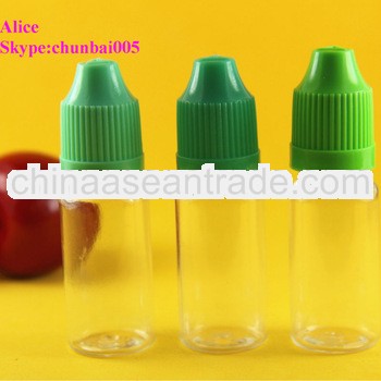 bottles 10ml eliquid with colored childproof with long thin tip,SGS and TUV