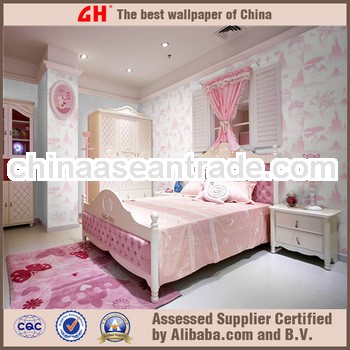 children soundproof decorative wallpapers pink color