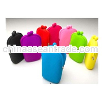 colorful silicone coin purse wallet large stock