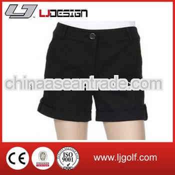 custom new design ladies black golf shorts