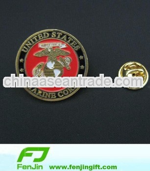 customized zinc alloy round metal pin badge