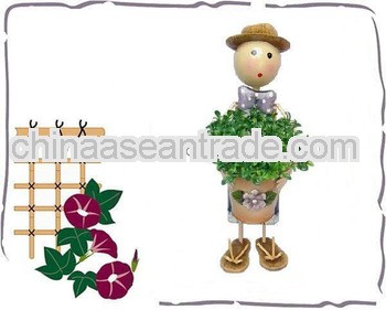 decorative boy metal flower pot garden planter decor