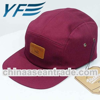 design fitted flat top 5 panel camp hat