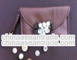Dark brown handmade coin purse, wallets, cosmetic bag