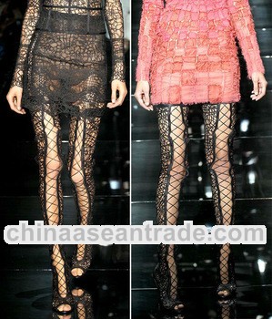fashion brand designer catwalk show boots lace-up thigh high boots