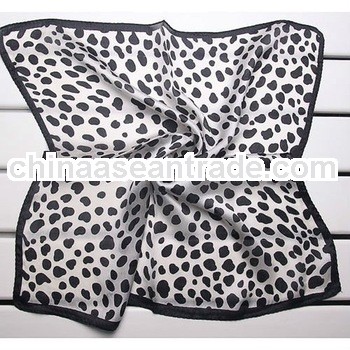 fashion polka dot silk square women head scarf