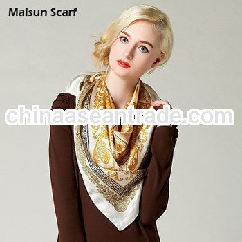 fashion satin square designer scarf for women