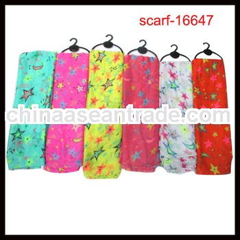 girls fashion star print scarves wholesale