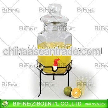 hot sale glass juice dispenser with racks