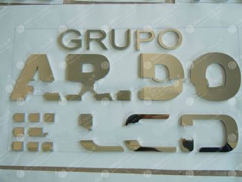 laser cut polished stainless steel sign