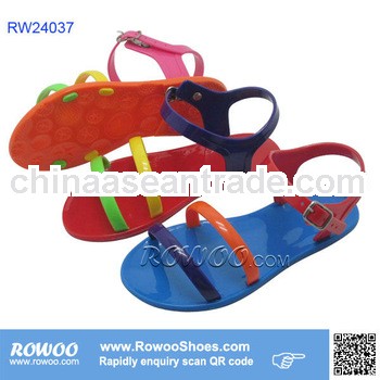 latest cheap colorful girls children jelly sandals