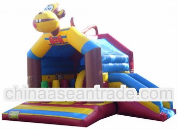 lovely monkey inflatable obstacle bouncy slide (Qi Ling)