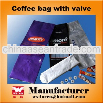 manufacturer! food packing foil coffee valve bag