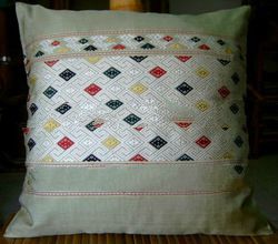 Silk Pillow Cover Decor - Cream and Patterned