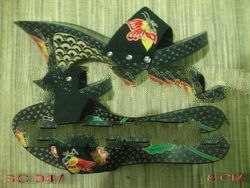 Exclusive Wooden Sandals By Hand Painting Batik