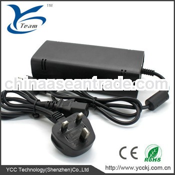 neutral packing black UK plug for xbox360 slim power adapter - EU/UK/AU/US plug avavilable