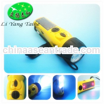 new portable solar torch with radio mobile phone solar charger