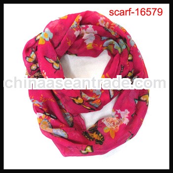 newest butterfly printed loop scarves manufactures