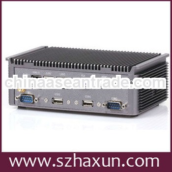 newest embedded fanless computer , small aluminum industrial pc with intel N2800,2xRJ45,WIFI,HDMI,CO