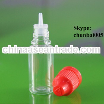 pet liquid 10ml wholesale supplier for liquid with childproof with long thin tip