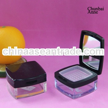 plastic cosmetic square loose powder jar for sale