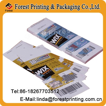 printing anti-fake numbered tickets admission ticket coupon printing